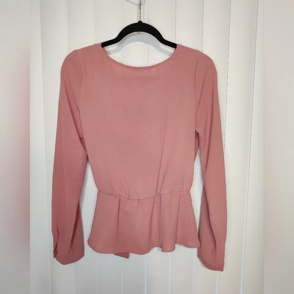 Timing pink wrap blouse size L - Picture 2 of 3